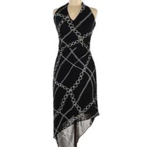 David Meister printed asymmetric Halter Dress 6